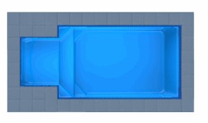 Corfu Square Bay fibreglass pool shell — Cosmo Pools