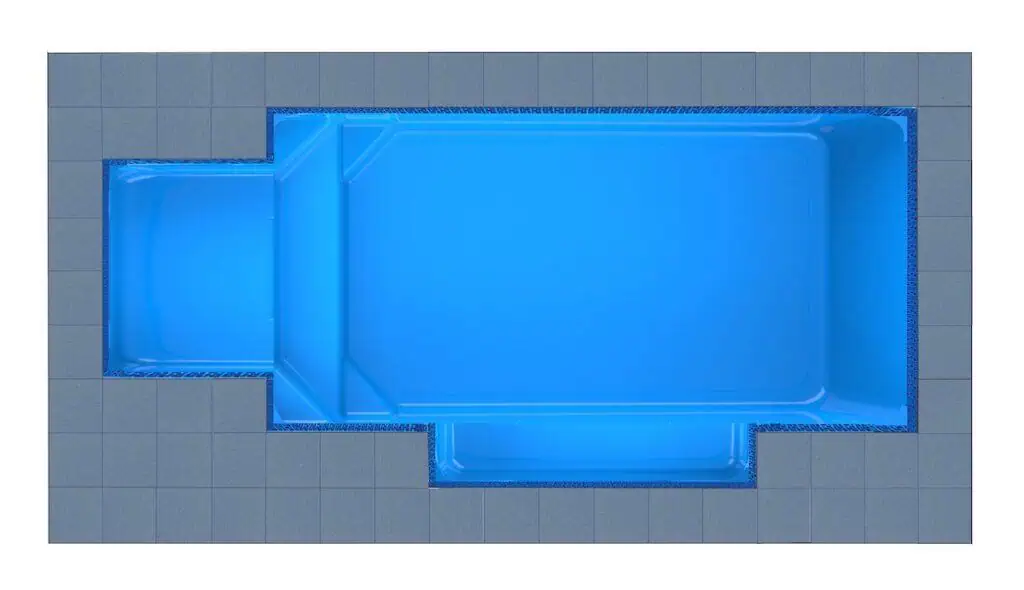 Crete Square Bay + Patio fibreglass pool shell