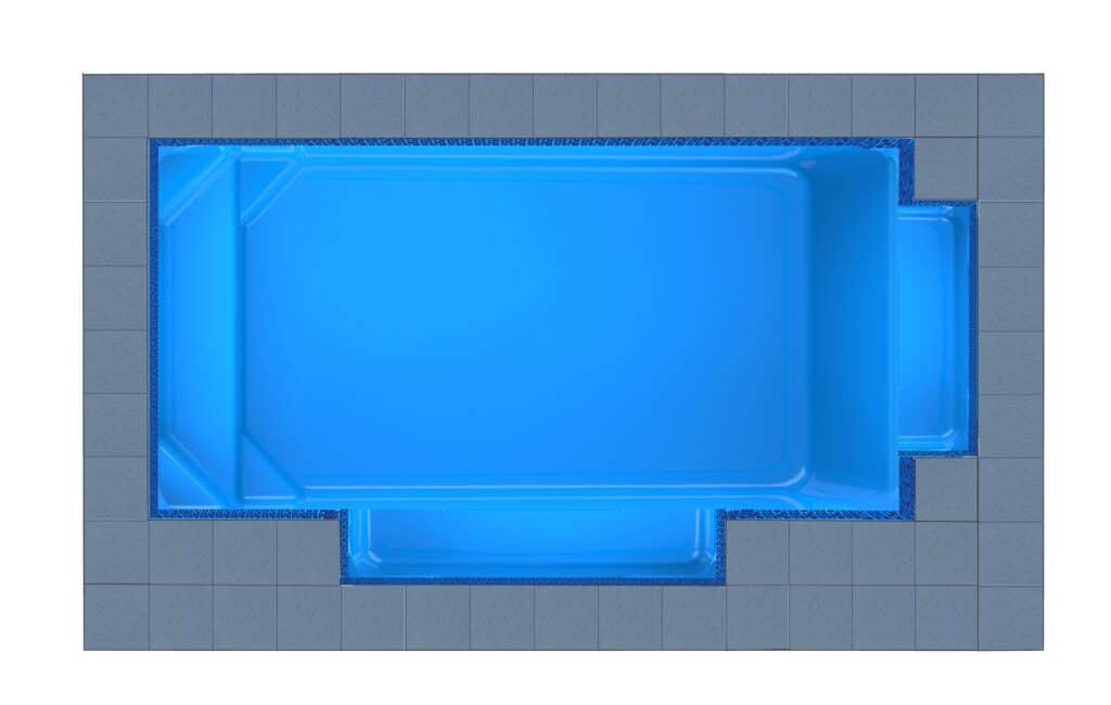 Crete Twin Patio fibreglass pool shell — Cosmo Pools