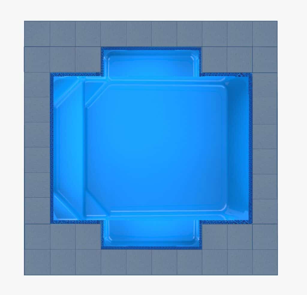 Milos Twin Patio fibreglass pool shell