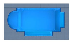 Mykonos Round Bay + Twin Patio fibreglass pool shell — Cosmo Pools