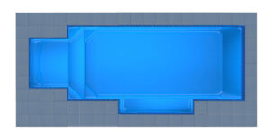 Mykonos Square Bay + Patio fibreglass pool shell — Cosmo Pools