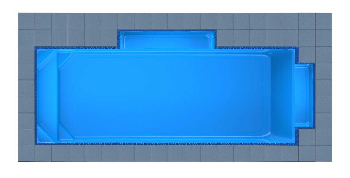 Santorini Twin Patio fibreglass pool shell — Cosmo Pools