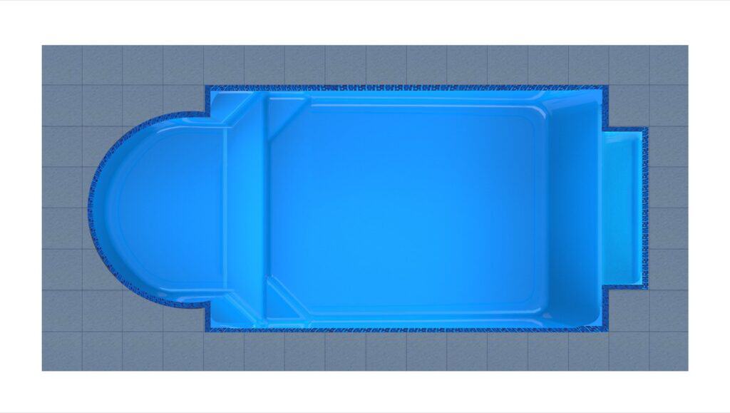 Corfu Round Bay + Patio fiberglass swimming pool