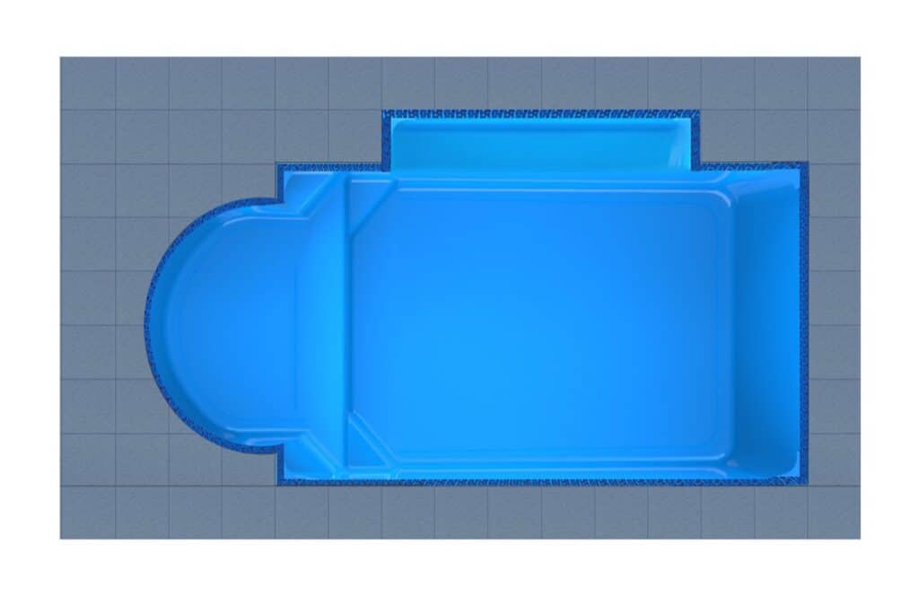 Corfu Round Bay + Patio - fiberglass swimming pool