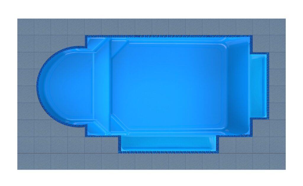 Corfu Round Bay - Twin Patio fiberglass swimming pool