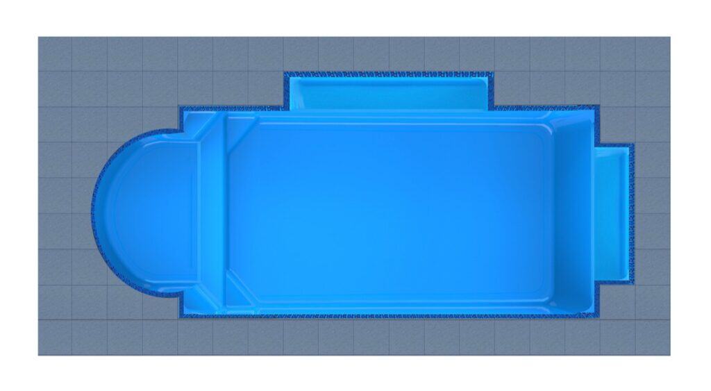 Crete Round Bay - Twin Patio - fiberglass swimming pool