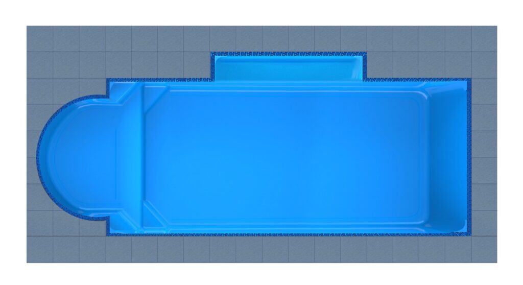 Mykonos Round Bay + Patio fibreglass pool shell — Cosmo Pools