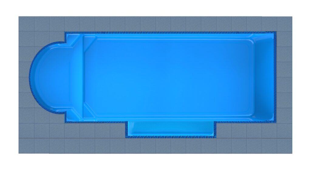 Mykonos Round Bay + Patio fibreglass pool shell — Cosmo Pools