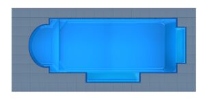 Mykonos Round Bay + Twin Patio - fiberglass swimming pool